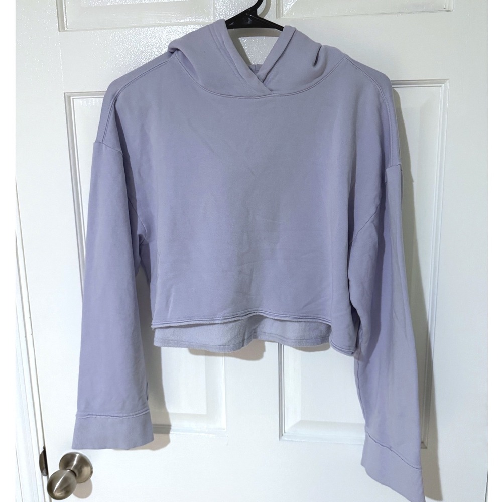 Nike Yoga Luxe Cropped Hoodie Lavender Purple‎ Modal Fleece Sweatshirt Small
